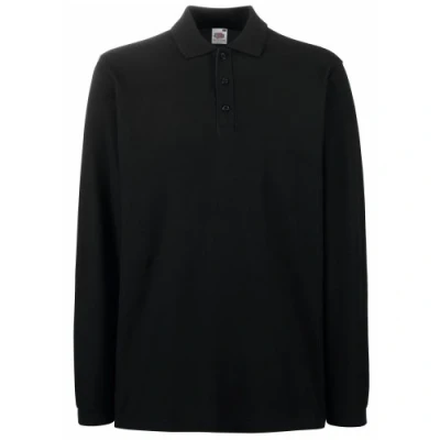 Imagen de Fruit of the Loom Polo de Manga Larga para Hombre (Talla S), Color Negro