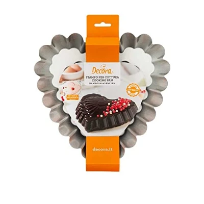 Imagen de DECORA 0075039 MOLDE CORAZON DECORADO Ø 24 X 5 H CM ANTIADHERENTE