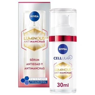 Imagen de NIVEA Cellular Luminous 630 serum Antimanchas y Antiedad 2 en 1 (1 x 30 ml), facial redensificador rellenador de arrugas profundas, antiarrugas con booster colágeno