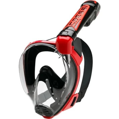 Imagen de Cressi Duke Dry Full Face Mask Mascara de Buceo Snorkel Seca Cara Completa, Unisex Adulto, Negro/Rojo, M/L