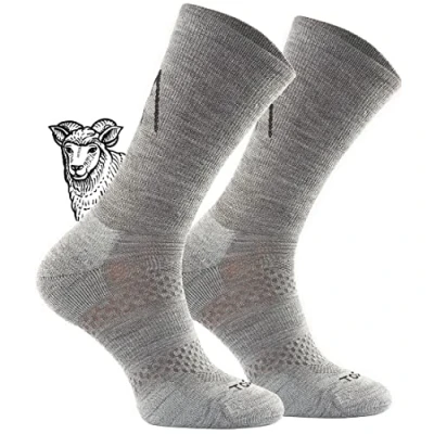 Imagen de TODO BP LIGHT Calcetines de senderismo lana merino para hombre, mujer, transpirables, antibacterianos, funcionales, exteriores, 2 pares gris, 35 38