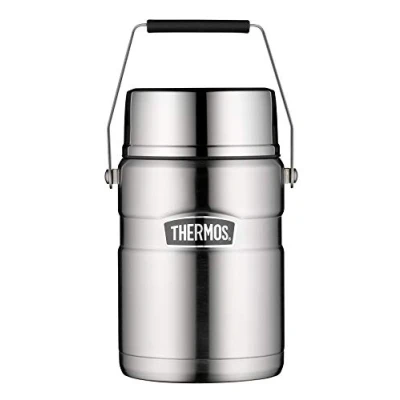 Imagen de Thermos STAINLESS King Food JAR Termo de acero inoxidable con inserciones y asa, 1,2 l, inoxidable, 12 horas calor/24 h frío, para pasta, sopa, cereales, recipiente térmico alimentos,