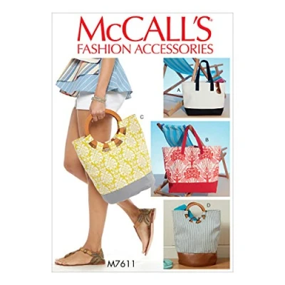 Imagen de MCCALL &#039;s Patterns 7611 OS Tote Bolsas, Multicolor