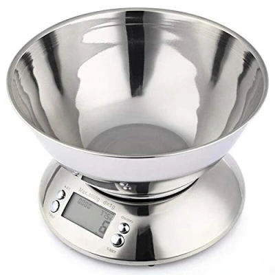 Imagen de Báscula Digital de Precisión para Cocina, Cocina Acero Inoxidable con Cuenco Desmontable, Pantalla LCD 5000 g1 g