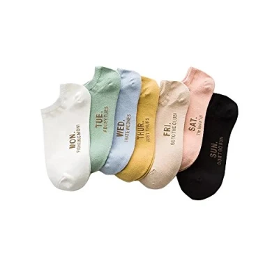 Imagen de Pluto &amp; Fox Pack De 7 Pares Calcetines Tipo Tobillero Unisex Dias la Semana Cada Días Distinto