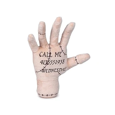 Imagen de Play by Peluche Mano The Thing de Miércoles Wednesday Addams versión con texto CALL ME Altura 25 cm