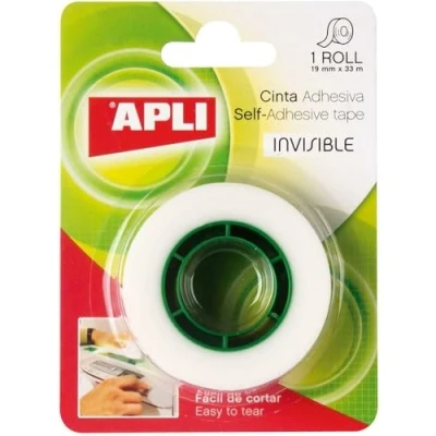 Imagen de APLI 11168 Cinta adhesiva celo invisible 19 mm x 33 m