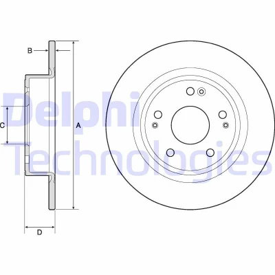 Imagen de DELPHI BG4801C Disco de freno 282 9 5 macizo revestido sin procesar cojinete rueda, anillo sensor ABS HONDA: HR V II
