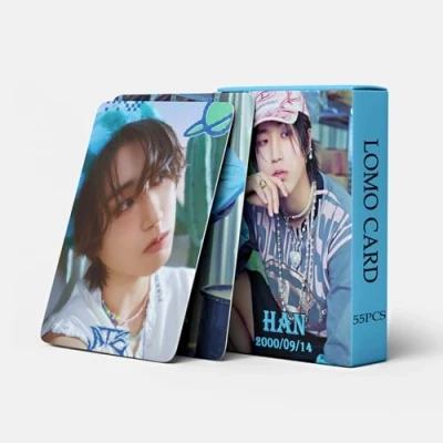 Imagen de 55pcs Stray Kids Photocards ATE Cards New Album SKZ BangChan/Felix/ChangBin/HyunJin/Han/Lee Know/I.N Mini Merch Photo StrayKids Poster para aficionados (HAN)