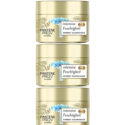 Imagen de Pantene Pro V Miracles Sorbete Mascarilla para el pelo, hidratación intensa, biotina + esencia de baobab, 3 unidades (3 x 160 ml)