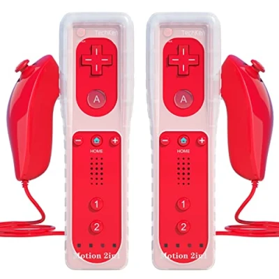 Imagen de TechKen Mando y Nunchuck para Wii 2 a distancia inalámbrico U [2 rojo]