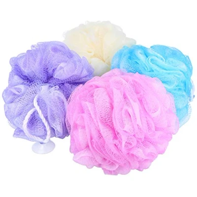 Imagen de com four® 4X Esponja de Ducha XL baño en Grandes Colores Lavado para la Masaje Bola (04 Piezas XL)