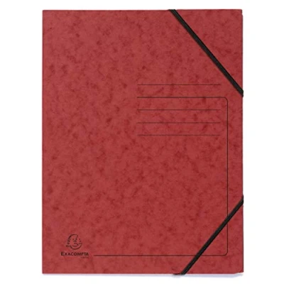 Imagen de Exacompta 555415E Lote de 5 Carpetas elásticas sin solapas, cartulina lustrada, 355 g/m2, para archivar documentos A4, color rojo