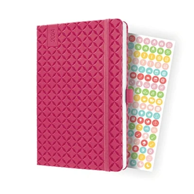 Imagen de SIGEL J4105 Jolie Agenda semanal 2024, tapa dura, 13,5 x 20,3 cm, 174 páginas, pink