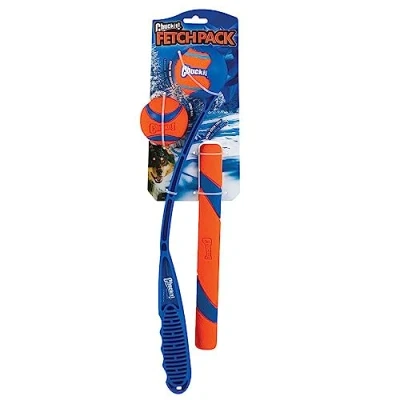 Imagen de Chuckit! Fetch Pack Lanzador de Pelotas para Perros Chuck It 18 m, Pelota Tenis, Goma Ultra y Palo búsqueda Perros, Juguetes indestructibles lanzadores
