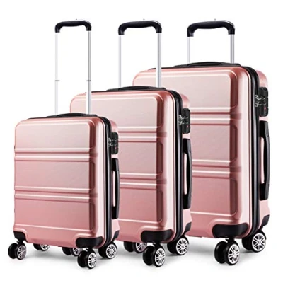 Imagen de Kono Juego Set 3 Maletas Trolley Rígida ABS Equipajes de Viaje (55cm,66cm,74cm) Gris
