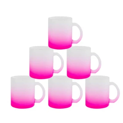 Imagen de MR.R Juego de 6 tazas café 325 ml con asa para transferencia térmica revestimiento térmico