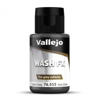 Imagen de Vallejo Model Wash Pintura Acrílica Gris Claro para Aplicar efectos de Sombras y Luces, 18 ml. Forma Fácil Rápida Modelismo Figuras