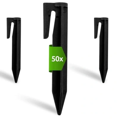 Imagen de ECENCE Estacas para Robot cortacésped, Set de 50, fijación Cables delimitadores del Soporte Clavos delimitadores, Anclajes