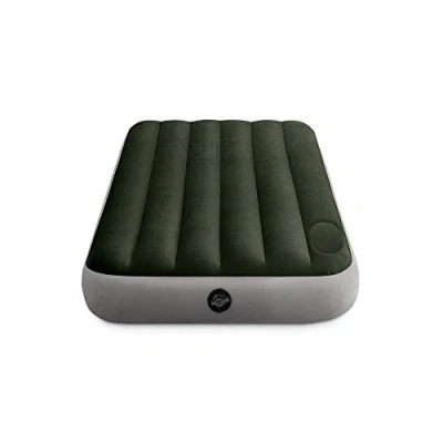 Imagen de Intex 64761E Dura Beam Colchón de Aire estándar Downy Fiber Tech, tamaño Individual, Bomba pie integrada, Altura Cama 10 Pulgadas, Capacidad Peso 300 Libras