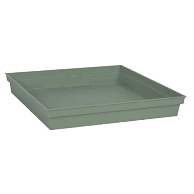 Imagen de EDA Toscana Platillo cuadrado de 32,6 cm para macetas cuadradas ref. 13627 13628 13635 y 13639 x 4,9 cm, verde laurel