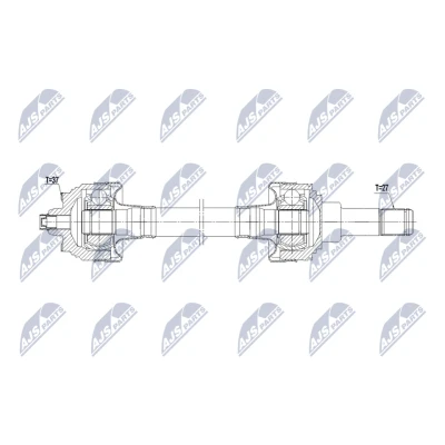 Imagen de NTY NPW BM 236 Árbol de transmisión Eje trasero izquierda 718mm