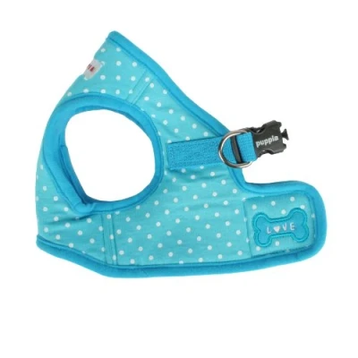 Imagen de Puppia Dotty Arnés para Perro, sin tirones, estrangulamiento, fácil de Llevar, Entrenamiento Perros pequeños, Grande, Azul Cielo