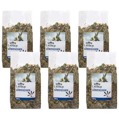 Imagen de Dehner Bocadillo para roedores 100% Natural Conejos, roedores, Dientes de león con Flores caléndula, 6 x 100 g (600 g)
