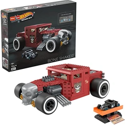 Imagen de Mega Construx Hot Wheels Bone Shaker Coche de juguete bloques construcción, incluye figura, para niños +10 años (Mattel HBD50)