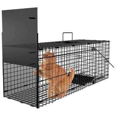 Imagen de Amagabeli Garden Home Trampa Viva 78x26x29cm para Animales como una Gran de Marta Gatos Zorros Ratas con trampilla