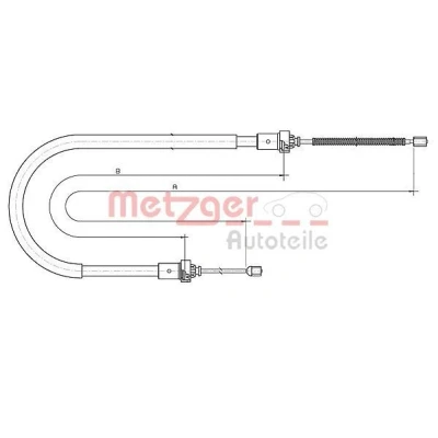 Imagen de METZGER 10.6892 Cable de Freno Mano Atrás izquierda, derecha, izquierda 1993/1770 Tambor COFLE