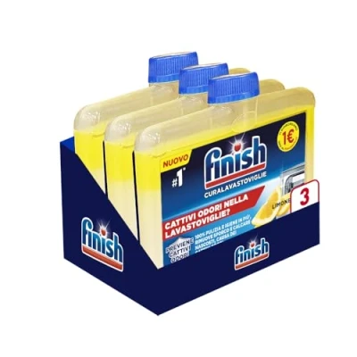 Imagen de Finish Curalavajillas de limón, Cuidado para lavavajillas, aditivo un lavavajillas limpio residuos grasa y cal, 250 ml ,3 Unidad ( Paquete 1)
