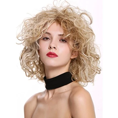 Imagen de WIG ME UP DW 2698 Peluca mujer corto hasta los hombros rizos rizado salvaje voluminoso denso mezcla rubio.