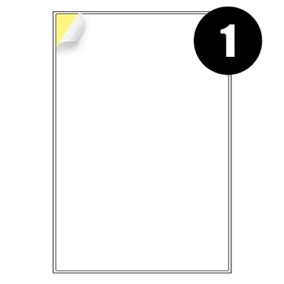 Imagen de etiquetas A4 1 por hoja, 20 hojas adhesivas, de dirección, impresora, papel adhesivo imprimible para imprimir, láser [secado rápido]