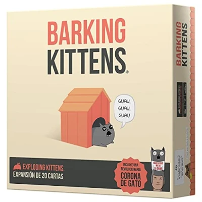 Imagen de Exploding Kittens Barking Expansión Juego De Cartas para los Amantes Gatos y las Explosiones a Partir 7 Años 2 10 Jugadores 15 Minutos por Partida Español
