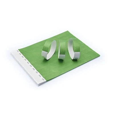 Imagen de 100 Pulseras para Eventos, Fiesta, Festivales, Coloridas de papel tyvek 19 mm Eventos Ferias. A prueba rasgaduras (Verde)