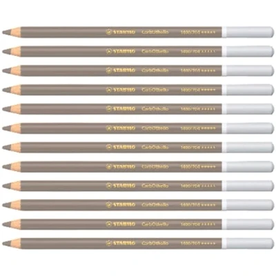 Imagen de Lápiz de Color tiza pastel STABILO CarbOthello Caja con 12 unidades gris cálido 3