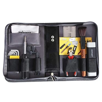 Imagen de kit de accesorios reparacion y mantenimiento guitarra, El Super limpieza para guitarra con estuche conveniente