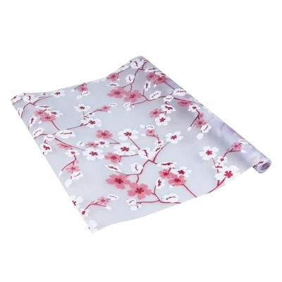 Imagen de Venilia Fensterfolie 54334 Lámina estática para Ventanas de Ducha (45 x 1,5 m, 200 µm Grosor: 0,2 mm), diseño Flores Cerezo, Vinilo, 45 cm m