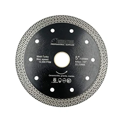 Imagen de SHDIATOOL Disco de corte diamante 125 mm, hoja sierra con malla turbo para porcelana, cerámica, granito, mármol