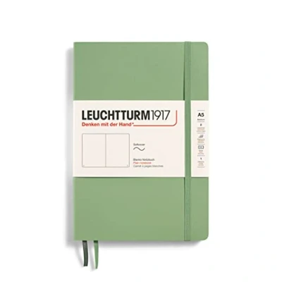 Imagen de LEUCHTTURM1917 361593 Libreta de notas Medium (A5) tapas blandas, 123 páginas numeradas, lisa, sage