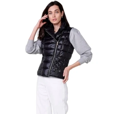 Imagen de Chaleco acolchado con Cuello redondo y Cierre delantero cremallera color Negro para Mujer