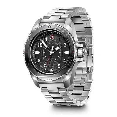 Imagen de Victorinox Journey 1884 Ø 43 mm Reloj de Pulsera Hombre, Swiss Made, Cuarzo analógico, Sumergible hasta 200 m, Acero Inoxidable, Negro/Plateado