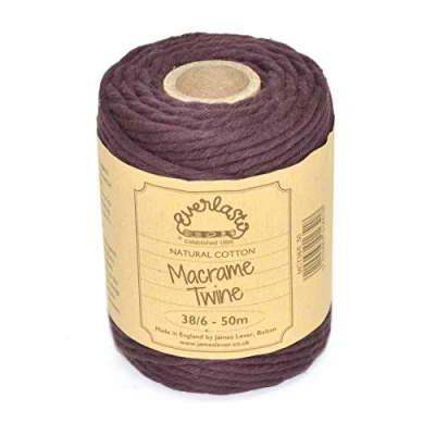 Imagen de Everlasto Hilo de macramé, Algodón, marrón, 4 mm, 50