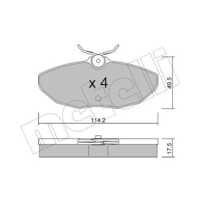 Imagen de METELLI 22 1190 0 Juego de pastillas freno excl. contacto avisador desgaste JAGUAR: S Type, XJ Berlina