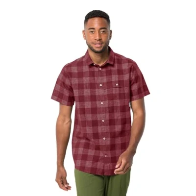 Imagen de Jack Wolfskin Highlands Shirt M Camisa de Vestir, Deep Ruby Check, Hombre