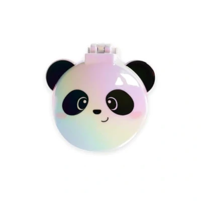 Imagen de Legami Bonito cepillo para el pelo con espejo, tema panda, plegable, se abre y cierra un clic, cómodo práctico llevar a cualquier parte