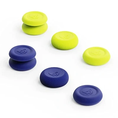 Imagen de Skull &amp; Co. Skin, CQC and FPS Thumb Grip Set Joystick Cap Analog Stick for Nintendo Switch Pro Controller PS5 / PS4 Slim/Pro Blue/Neon Yellow, 3Pairs(6pcs)