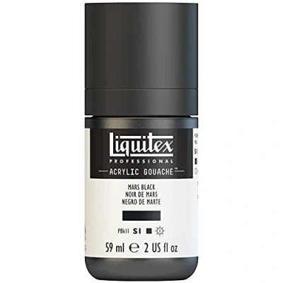 Imagen de Liquitex Professional Gouache acrílico extrafino viscocidad Baja, Tubo 59 ml, Negro Marte,