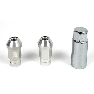 Imagen de OMP SPEED Set 20 Tuercas de Rueda con Metrica M12X1.25 Llave 19 Largo Roscado 40MM Color Plata Aluminio 7075